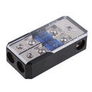 Power Distribution Block Accepts 4/8 AWG Gauge Wire AGU Fuse Holder 60A(2in 1out) High Power in-line Fuses
