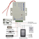 Standalone 1000 User Fingerprint and10 Pcs Keyfobs and 125KHz RFID Card Reader Doorbell Power Supply Exit Button Door Access Control