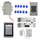 Standalone 1000 User Fingerprint and10 Pcs Keyfobs and 125KHz RFID Card Reader Doorbell Power Supply Exit Button Door Access Control