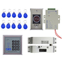 Premium 500 Users Fingerprints and Doorbell 10Pcs Keyfobs EM RFID Card Reader Password Door Access Control System with Bolt Lock