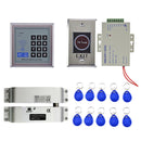 Premium 500 Users Fingerprints and Doorbell 10Pcs Keyfobs EM RFID Card Reader Password Door Access Control System with Bolt Lock