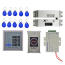 Premium 500 Users Fingerprints and Doorbell 10Pcs Keyfobs EM RFID Card Reader Password Door Access Control System with Bolt Lock