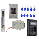 Universal 1000 Users Fingerprint and10 Pcs Keyfobs and 125KHz RFID Card Reader Power Supply Exit Button Door Access Control