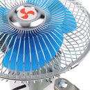 24V 6inch Car Mini Electric Fan Strong Wind Car Fan Car Air Conditioner Low Noise Portable Auto Air Cooling Fan Back Case Fully-closed