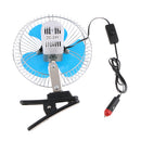 24V Dashboard Oscillating Vehicle Car Van Truck Home Clip-On Fan 8inch Semi-closed