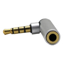 (1 Pack) 3.5mm Male to Female Auxiliary Stereo Audio Headphone Jack AUX Adapter [4-Conductor | 24K Gold Plated Plug] for iPhone, Smartphones, Tablets, Speakers, Microphone & Card Readers Silver