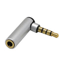 (1 Pack) 3.5mm Male to Female Auxiliary Stereo Audio Headphone Jack AUX Adapter [4-Conductor | 24K Gold Plated Plug] for iPhone, Smartphones, Tablets, Speakers, Microphone & Card Readers Silver