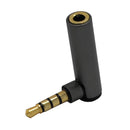 (1 Pack) 3.5mm Male to Female Auxiliary Stereo Audio Headphone Jack AUX Adapter [4-Conductor | 24K Gold Plated Plug] for iPhone, Smartphones, Tablets, Speakers, Microphone & Card Readers Gray