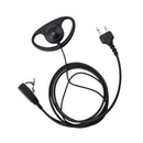 D Shape Earpiece Headset PTT Mic For 2-pin Midland Alan Radio