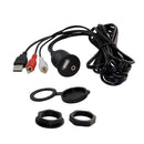 USB 2.0 & 2 RCA Male To 3.5mm USB2.0 Female Car Mount Flush Cable 2RCA USB 3.0 Flush Mount Extension Cable - 3ft