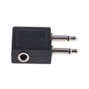 Universal Headphone Adaptors Adapter Aircraft Plug Conversion Plug Dual 3.5mm Jack Connector Converters