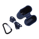3 in 1 For AirPods Case Accessories Case Shockproof Protector with Silicone for Apple Airpods with Anti-lost Straps and Locking Carabiner, Blue
