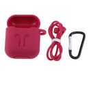 3 in 1 For AirPods Case Accessories Case Shockproof Protector with Silicone for Apple Airpods with Anti-lost Straps and Locking Carabiner,Pink