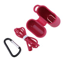 3 in 1 For AirPods Case Accessories Case Shockproof Protector with Silicone for Apple Airpods with Anti-lost Straps and Locking Carabiner,Pink