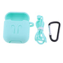 3 in 1 For AirPods Case Accessories Case Shockproof Protector with Silicone for Apple Airpods with Anti-lost Straps and Locking Carabiner,Green