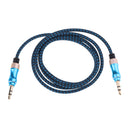 3.5mm Male To Male Aux Audio Stereo Cable For All 3.5mm-Enabled Devices Blue