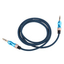 3.5mm Male To Male Aux Audio Stereo Cable For All 3.5mm-Enabled Devices Blue