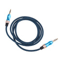 3.5mm Male To Male Aux Audio Stereo Cable For All 3.5mm-Enabled Devices Blue