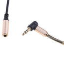 3.5mm Male to Female Extension Stereo Audio Extension Cable Adapter, 90 Degree Right Angle Aux Cable,Black