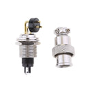 GX12 Curved Aviation Plug Male Female Panel Wall Through Connector 3pins