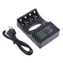 Premium 4 Slot Battery Charger LED Display For AA AAA Rechargeable NIMH NiCd Batteries Black