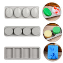 DIY Silicone Soap Mold 4 Holes for Handmade Soap Making Forms 3D Mould Oval Round Square Soaps Molds Cake Mould
