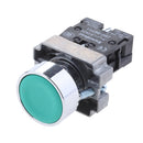 XB2-BA42 Momentary Round Self-Reset Flush Pushbutton Push Button Switch Flat 1 NC N/C 22mm Green