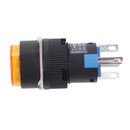Non-Locked LED 16mm Dia Push On Button Switch Name Plastic Waterproof Yellow