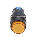 Non-Locked LED 16mm Dia Push On Button Switch Name Plastic Waterproof Yellow