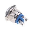 New Round Steel Waterproof Push Button Switch 16mm with LED for Car Light