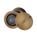 Brass 220-degree Door Viewer w/ Heavy Duty Privacy Cover for 1-3/8" to 2-1/6" Doors, Satin Nickel Finish