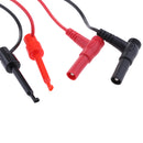 1 Pair Banana Plug to Test Hook Clip Probe Cables Multimeter Wire Leads - Black & Red