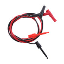 1 Pair Banana Plug to Test Hook Clip Probe Cables Multimeter Wire Leads - Black & Red