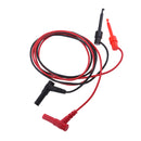 1 Pair Banana Plug to Test Hook Clip Probe Cables Multimeter Wire Leads - Black & Red