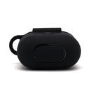 Silicone Wireless Earphone Full Protective Case Strap Accessories, Silicone Protective Cover + Key Ring Clasp Set for Apple Airpods Black