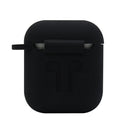 Silicone Wireless Earphone Full Protective Case Strap Accessories, Silicone Protective Cover + Key Ring Clasp Set for Apple Airpods Black