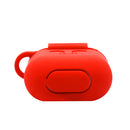 Silicone Wireless Earphone Full Protective Case Strap Accessories, Silicone Protective Cover + Key Ring Clasp Set for Apple Airpods Red
