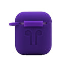 Silicone Wireless Earphone Full Protective Case Strap Accessories, Silicone Protective Cover + Key Ring Clasp Set for Apple Airpods Purple