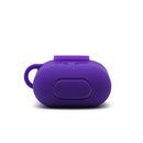 Silicone Wireless Earphone Full Protective Case Strap Accessories, Silicone Protective Cover + Key Ring Clasp Set for Apple Airpods Purple