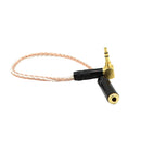 20cm Elbow 3.5mm Male To Female Stereo Extension Audio Adapter Cable Clear