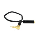 20cm Elbow 3.5mm Male To Female Stereo Extension Audio Adapter Cable Black