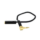 20cm Elbow 3.5mm Male To Female Stereo Extension Audio Adapter Cable Black