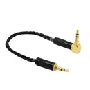 3.5mm Jack 90Â° Male To Male Car Aux Auxiliary Stereo Audio Cable 20cm Black