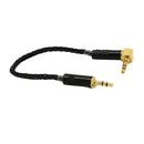 3.5mm Jack 90Â° Male To Male Car Aux Auxiliary Stereo Audio Cable 20cm Black
