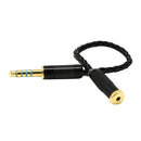 20cm 4.4mm Male To 2.5mm Female Balanced Adpter For Earphone Cables Black