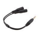 Audio Stereo Y Splitter Extension Cable 2.5mm Male to 2 Port 3.5mm Female for Earphone, Headset Splitter Adapter, Metal Black