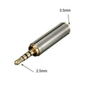 Audio Stereo Y Splitter Extension Cable 2.5mm Male to 2 Port 3.5mm Female for Earphone, Headset Splitter Adapter, Metal Black