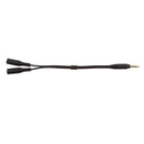 Audio Stereo Y Splitter Extension Cable 2.5mm Male to 2 Port 3.5mm Female for Earphone, Headset Splitter Adapter, Metal Black