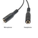 Audio Stereo Y Splitter Extension Cable 2.5mm Male to 2 Port 3.5mm Female for Earphone, Headset Splitter Adapter, Metal Black