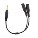 Audio Stereo Y Splitter Extension Cable 2.5mm Male to 2 Port 3.5mm Female for Earphone, Headset Splitter Adapter, Metal Black